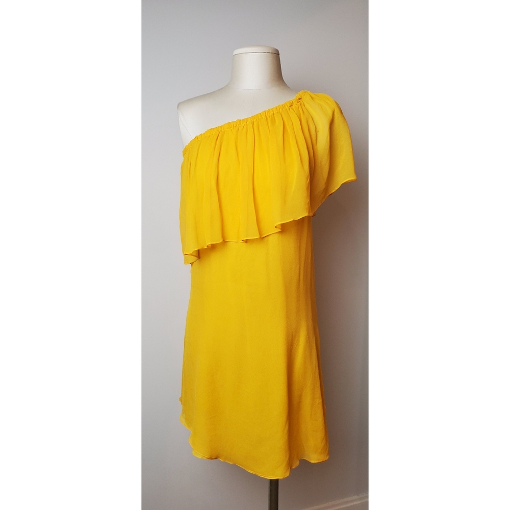 Yellow Summer Dress One Shoulder